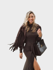 Evie – Langärmeliges Maxikleid für Damen – Ansicht 2