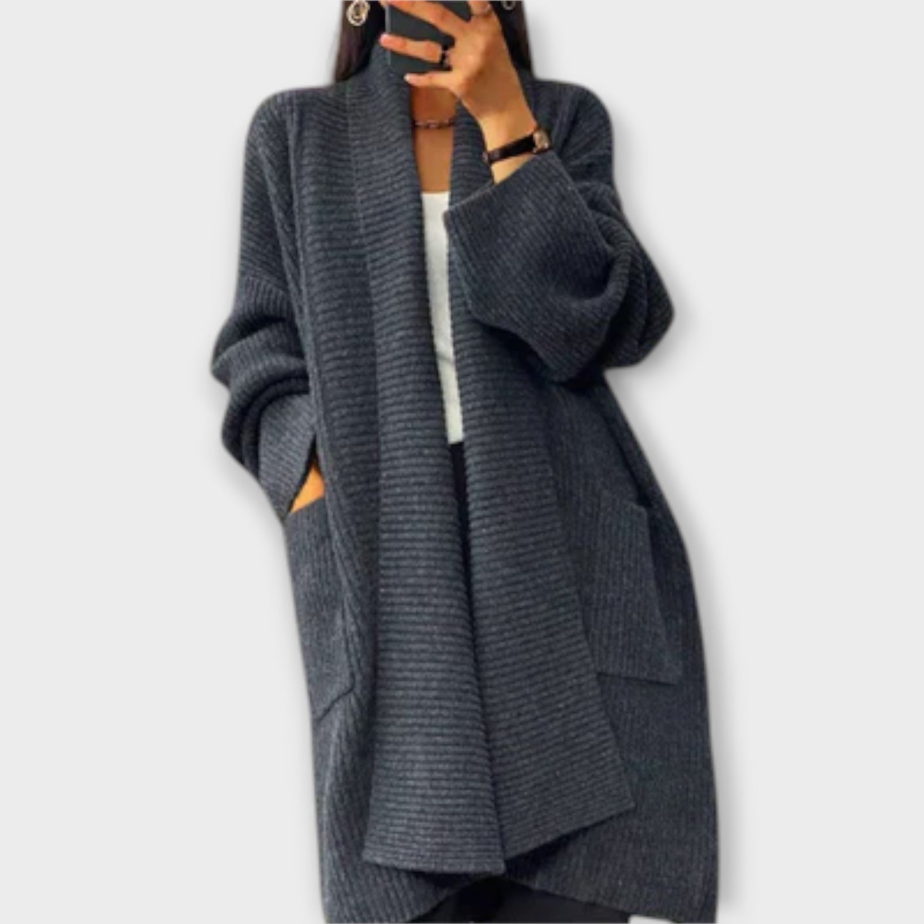 Lange Damen-Strickjacke Euphemia – Ansicht 2