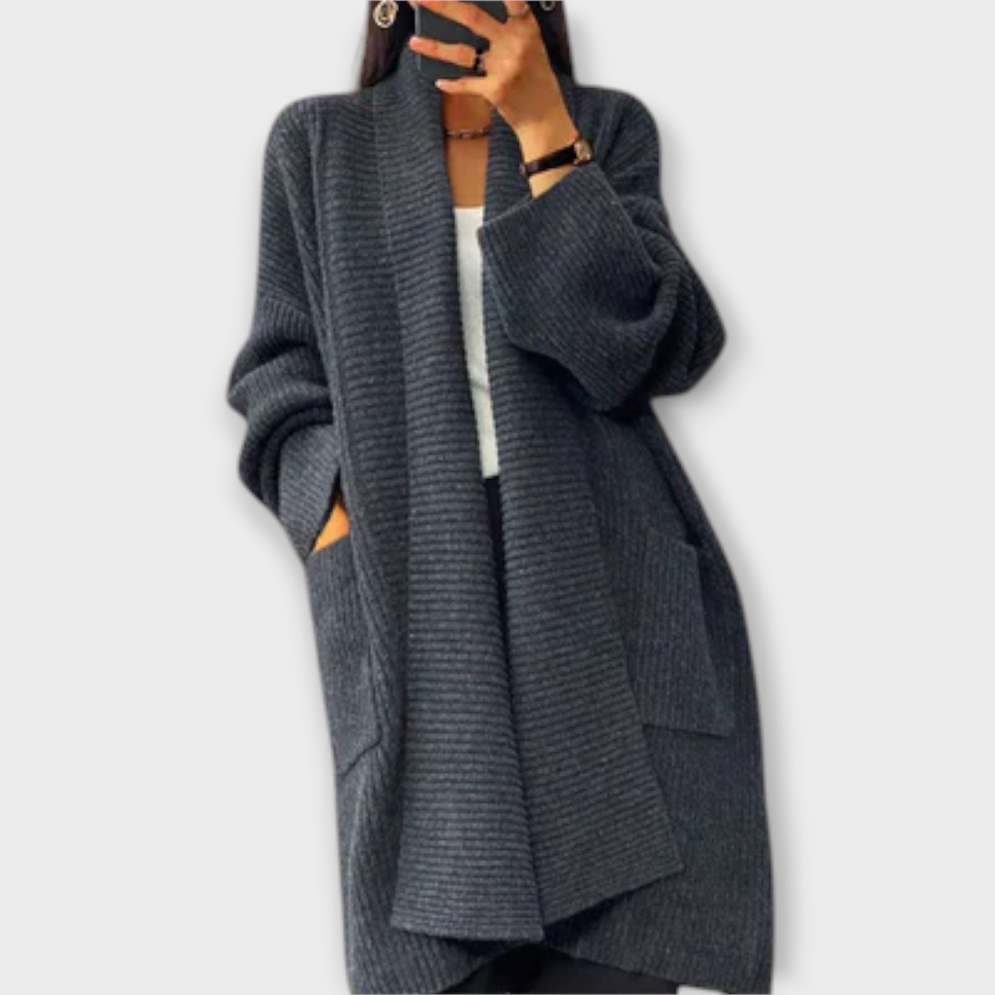 Euphemia - Lange Strickjacke