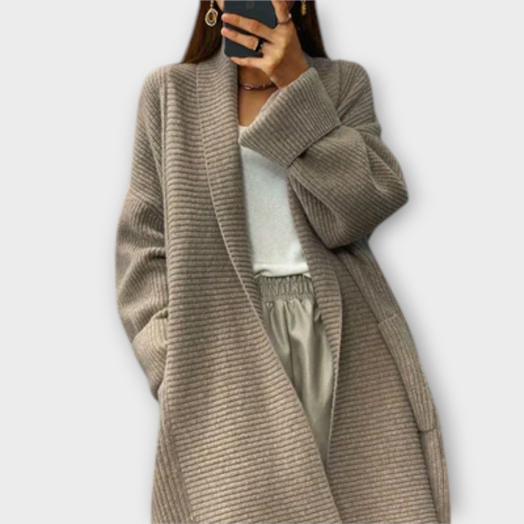 Lange Damen-Strickjacke Euphemia – Ansicht 3