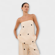 Georgia – Damen-Overall mit Punkten und hoher Taille – Ansicht 3