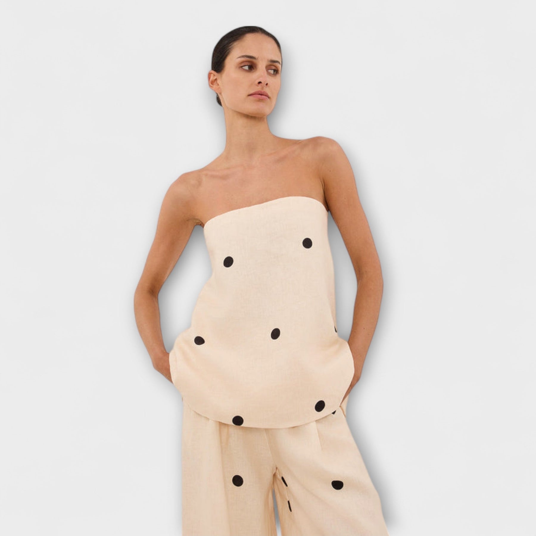 Georgia – Damen-Overall mit Punkten und hoher Taille – Ansicht 3