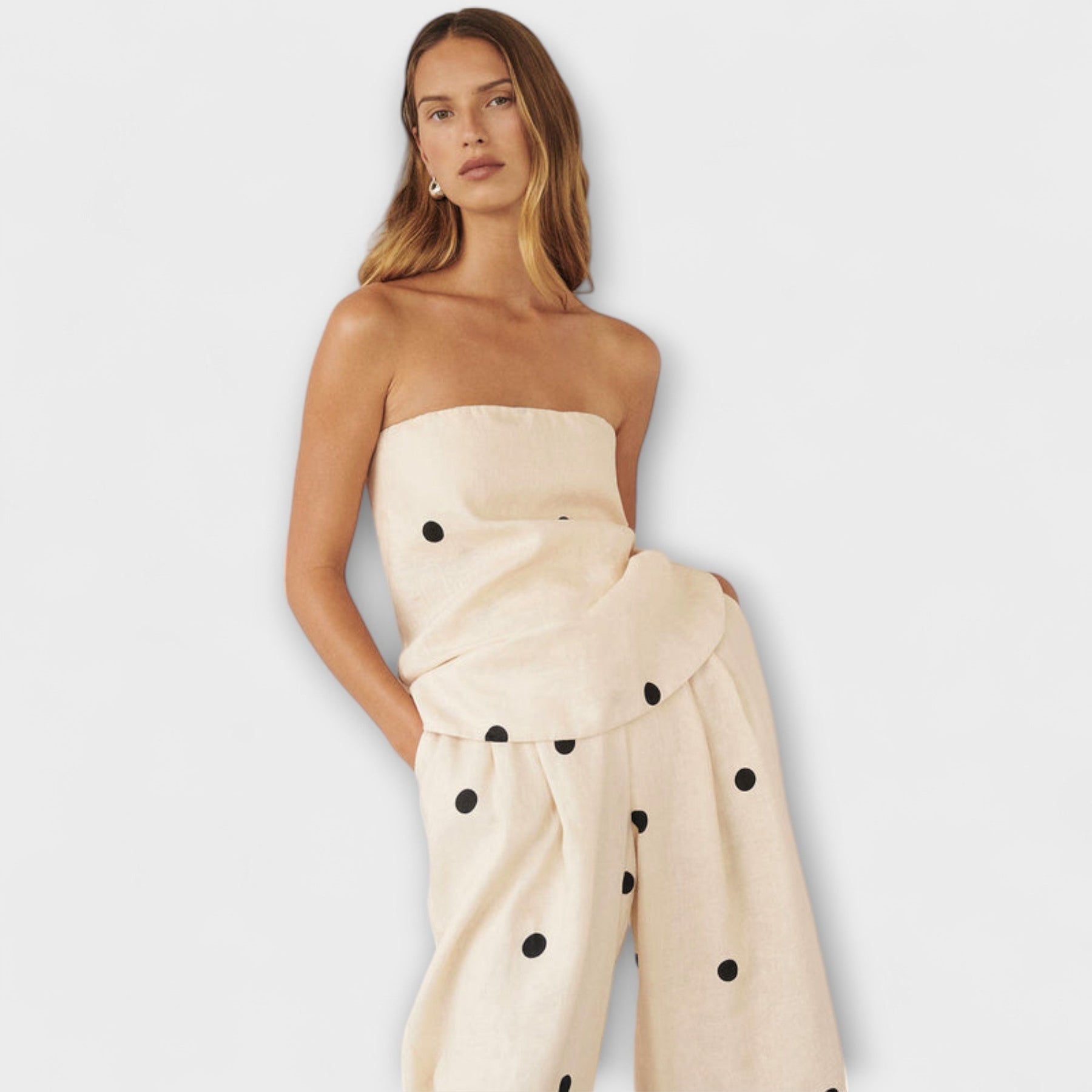 Georgia – Damen-Overall mit Punkten und hoher Taille – Ansicht 7