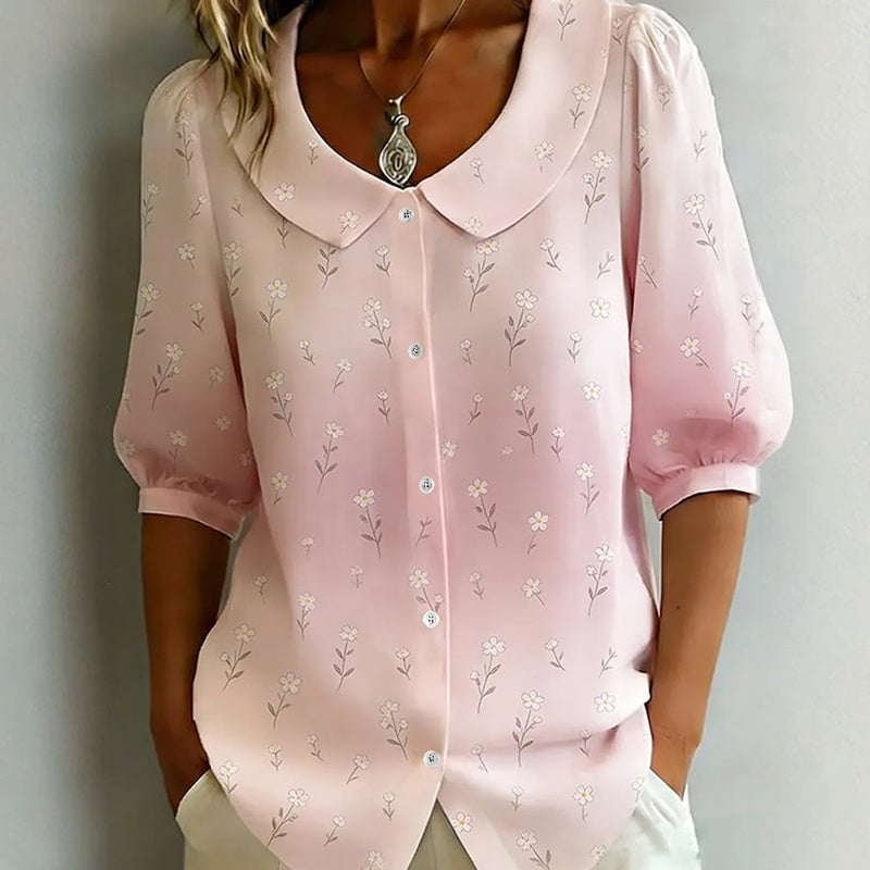 Erika | Vintage-Bluse mit Blumenmuster