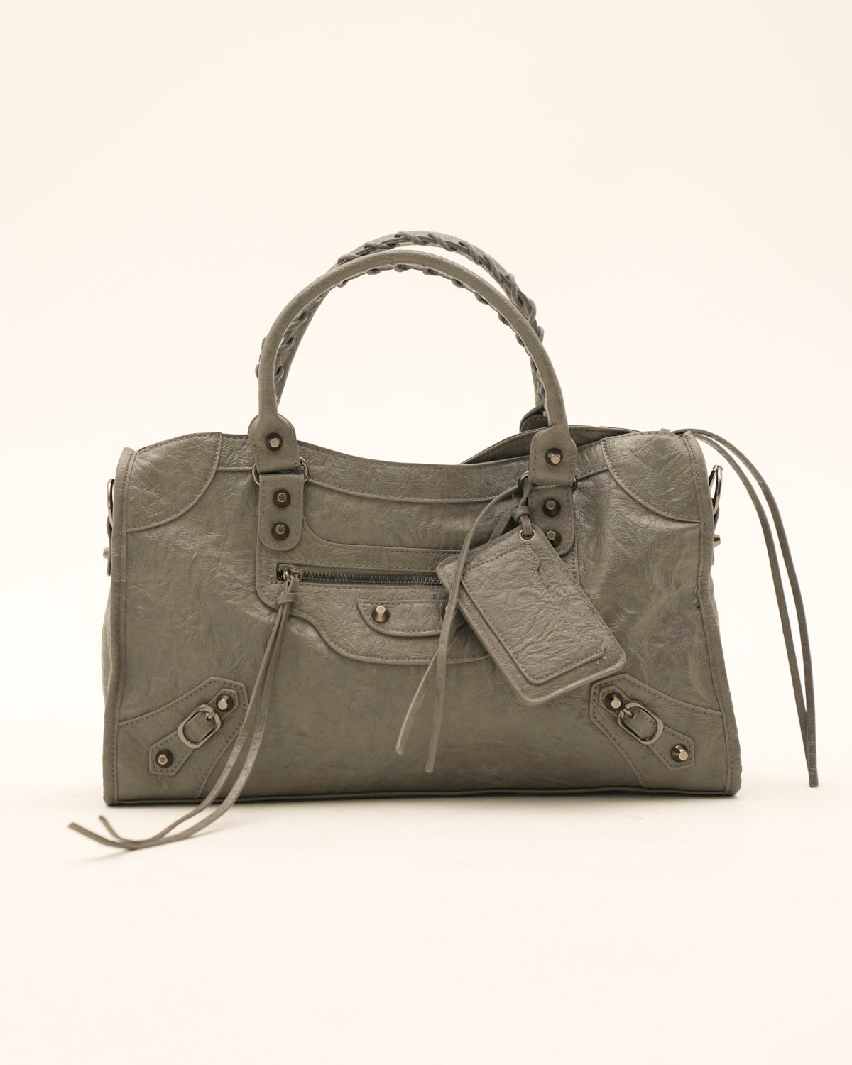 Iris – Moderne dunkelgraue Handtasche für Damen – Ansicht 2