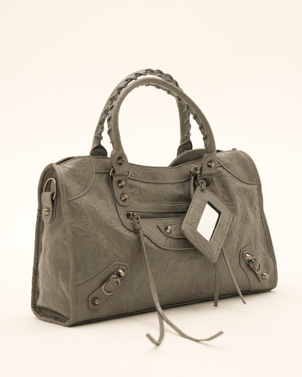 Iris – Moderne dunkelgraue Handtasche für Damen – Ansicht 5