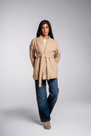 Laura – Leichte beige Damenjacke mit elegantem Fall – Ansicht 6