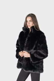 Zoro – Schwarze Kurzpelzjacke für Damen – Ansicht 2