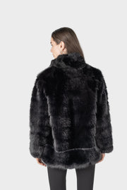 Zoro – Schwarze Kurzpelzjacke für Damen – Ansicht 3