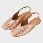 Damen-Slingback-Sandalen Amanda mit eckiger Zehenpartie und Blockabsatz
