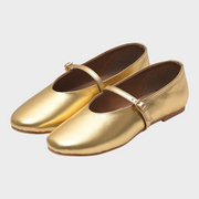 Goldene Damen-Ballerinas Miriam im Mary-Jane-Stil