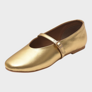 Goldene Damen-Ballerinas Miriam im Mary-Jane-Stil – Ansicht 2