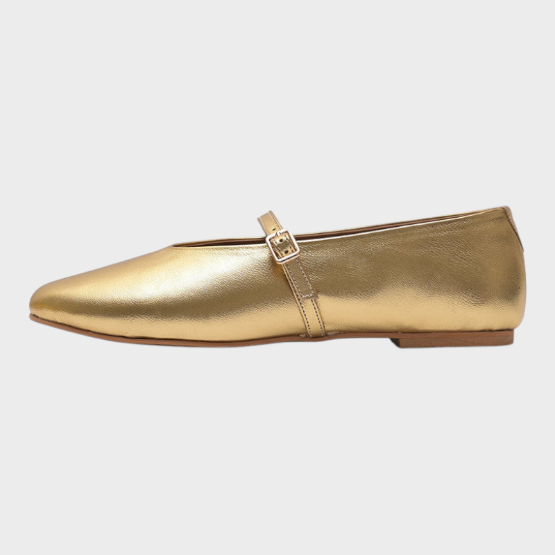 Goldene Damen-Ballerinas Miriam im Mary-Jane-Stil – Ansicht 3