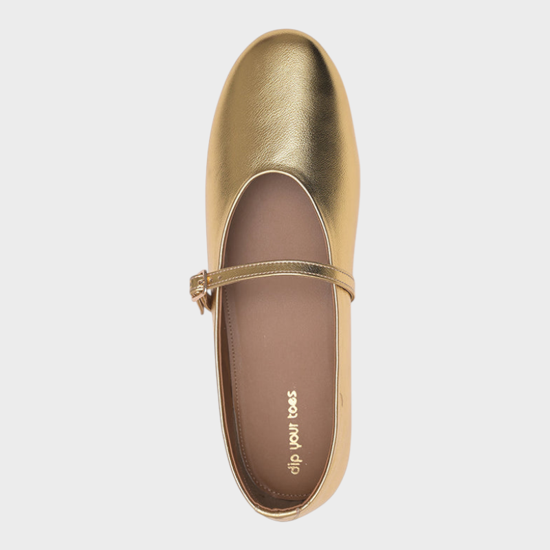 Goldene Damen-Ballerinas Miriam im Mary-Jane-Stil – Ansicht 4