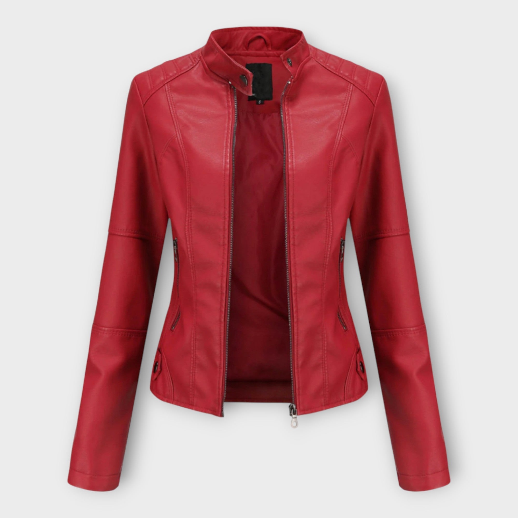 Elegante Lederjacke mit moderner Linienführung und zeitloser Ästhetik