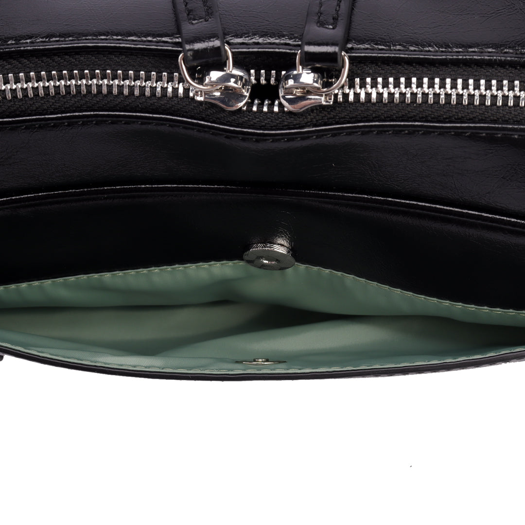 Vassia – Schwarze Downtown-Schultertasche für Damen mit langen Henkeln – Ansicht 6