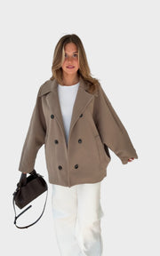 Zimtfarbene Oversize-Jacke für Damen – Ansicht 7