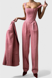Evena – Eleganter Damen-Hosenanzug mit Korsett-Top und Hose – Ansicht 3