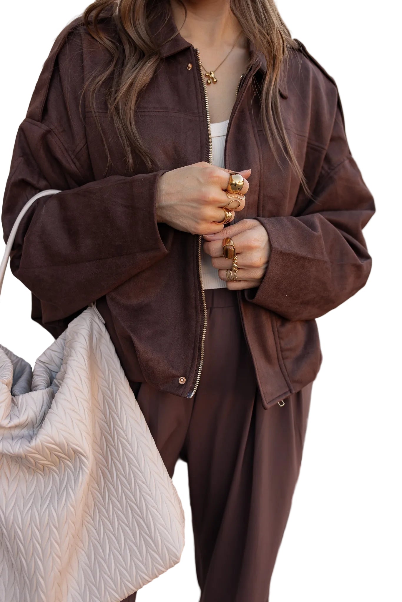 Millie – Schlichte Oversize-Wildlederjacke für Damen