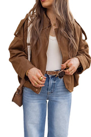 Millie – Schlichte Oversize-Wildlederjacke für Damen – Ansicht 9