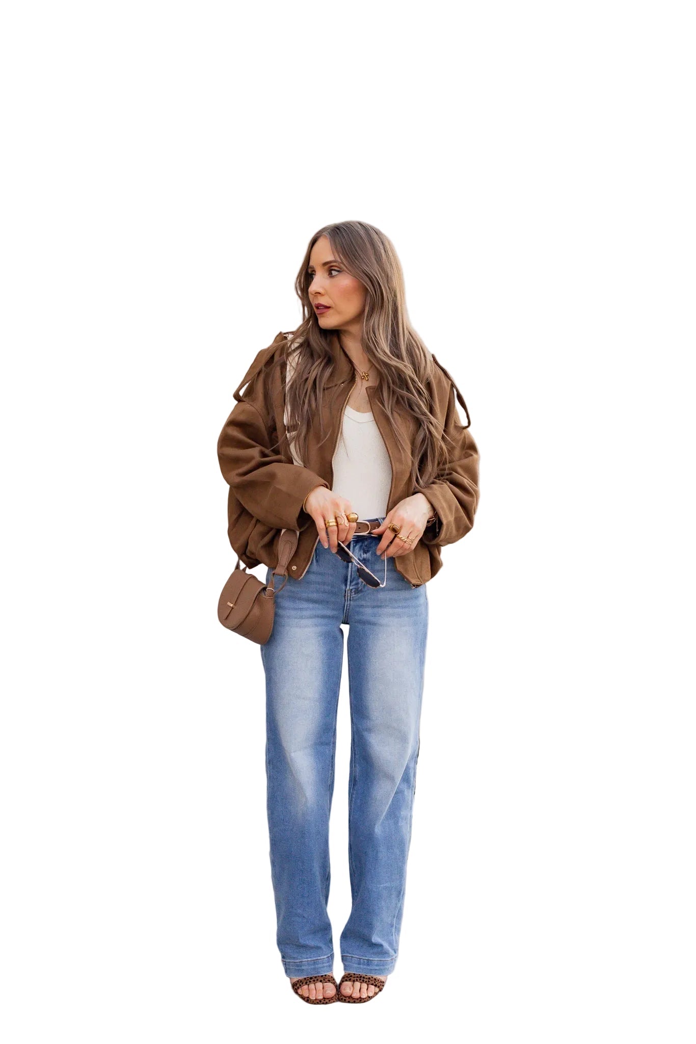 Millie – Schlichte Oversize-Wildlederjacke für Damen – Ansicht 10