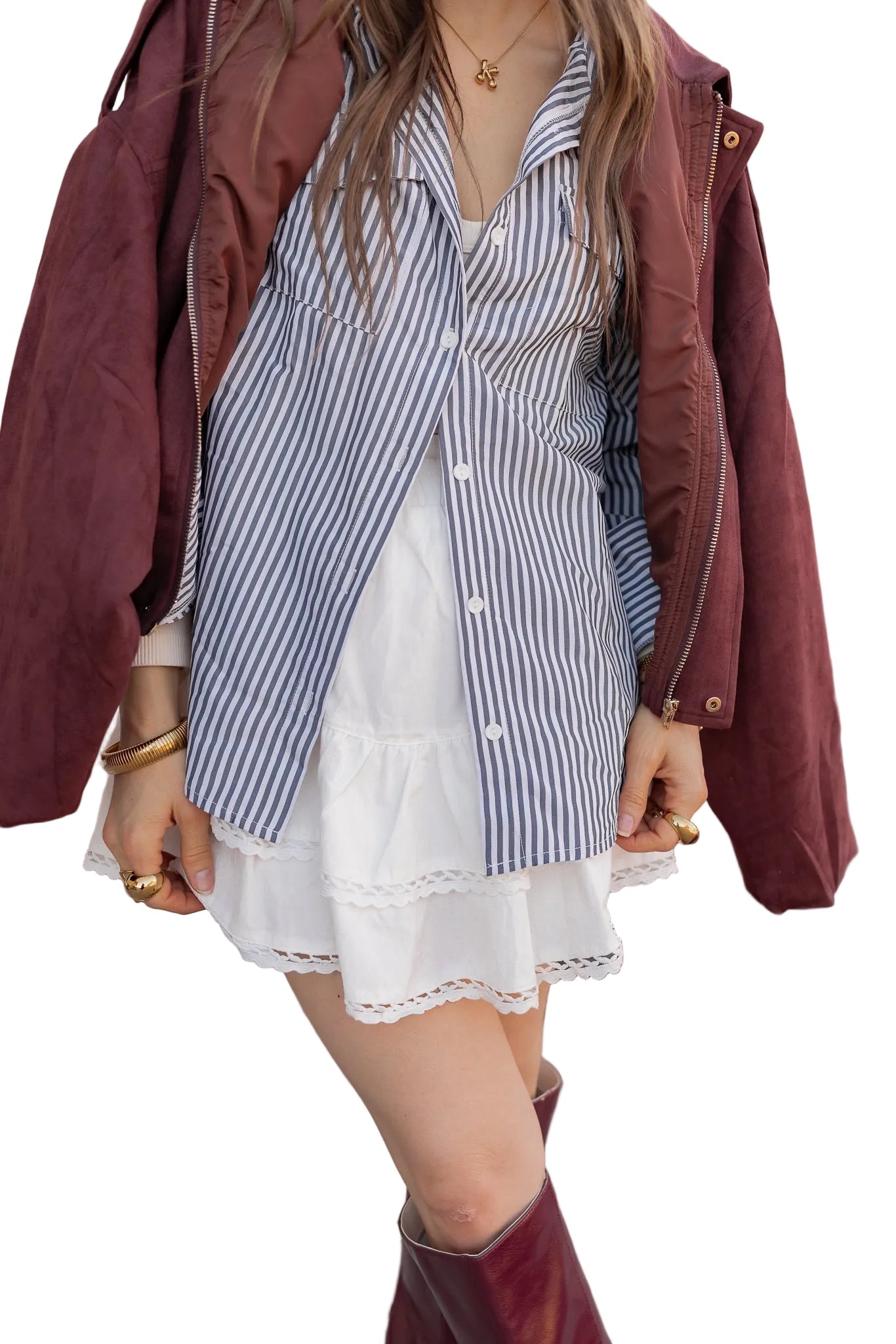 Millie – Schlichte Oversize-Wildlederjacke für Damen – Ansicht 13
