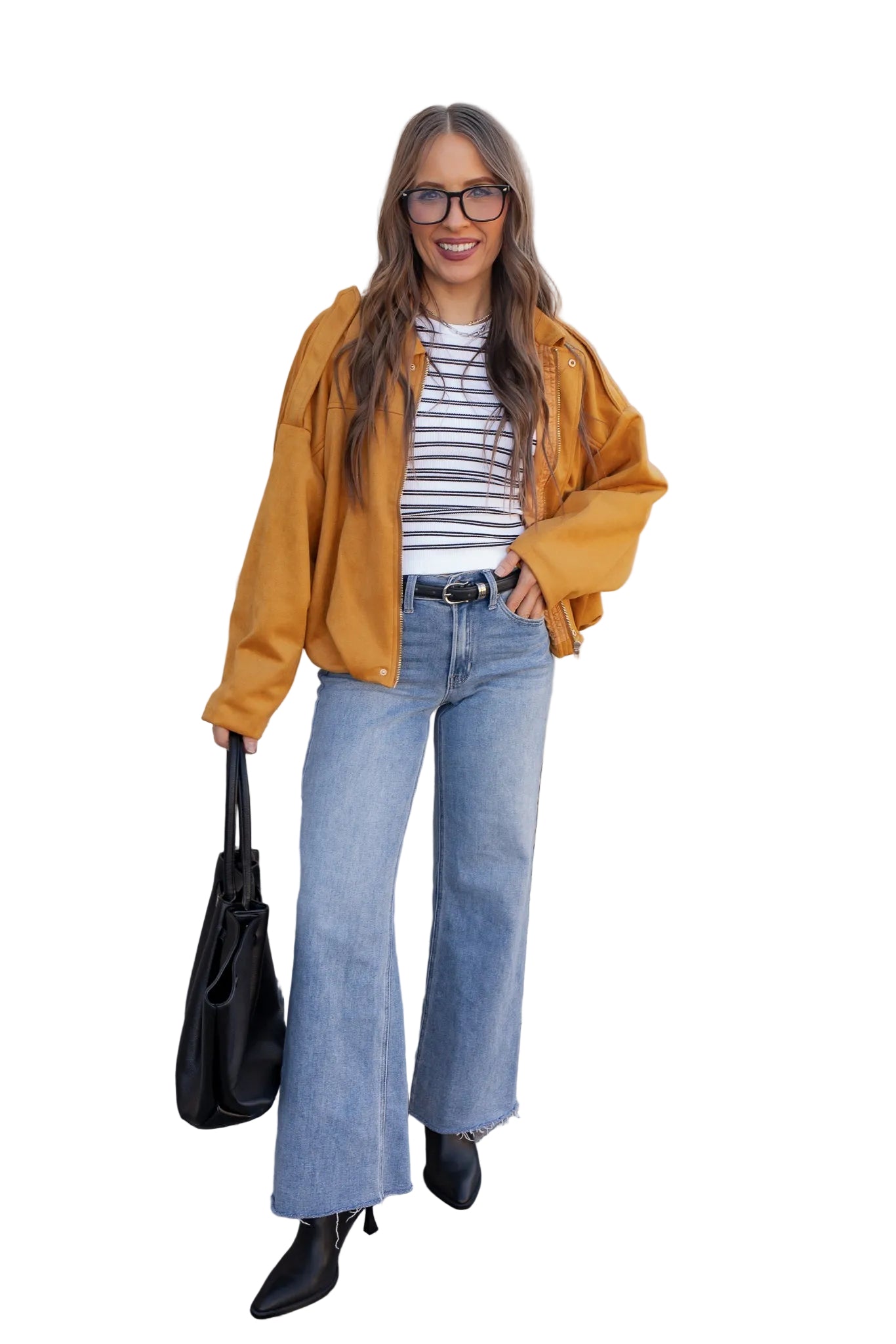 Millie – Schlichte Oversize-Wildlederjacke für Damen – Ansicht 4