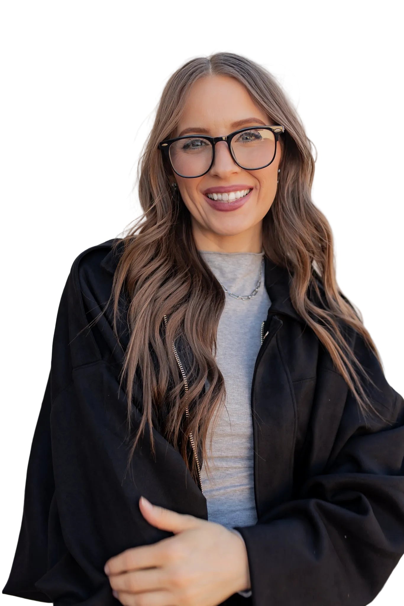 Millie – Schlichte Oversize-Wildlederjacke für Damen – Ansicht 12