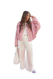 Millie – Schlichte Oversize-Wildlederjacke für Damen – Ansicht 6