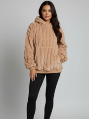 Fleece-Decken-Sweatshirt für Damen aus weichem Fleece mit Kapuze – Ansicht 5