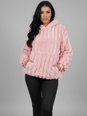 Fleece-Decken-Sweatshirt für Damen aus weichem Fleece mit Kapuze – Ansicht 6