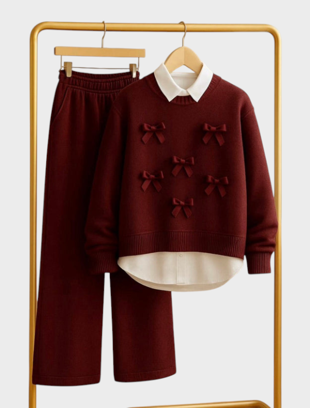 Raxie – Zweiteiliges gestreiftes Strickset für Damen – Ansicht 3