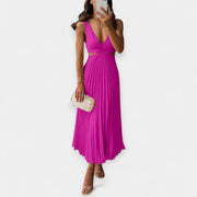Eliza – Plissiertes Maxikleid für Damen – Ansicht 6