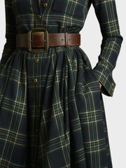 Skyler – Maxikleid mit Revers und Karomuster im Ethno-Stil – Ansicht 6
