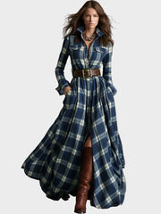 Scarlett – Hemdblusenkleid mit Gürtel im Karomuster – Ansicht 12