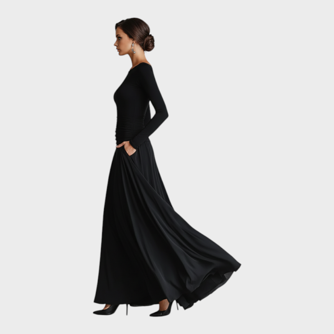 Hestia – Elegantes Maxikleid mit fließenden Falten – Ansicht 3