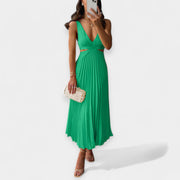 Eliza – Plissiertes Maxikleid für Damen – Ansicht 8