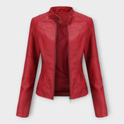Manon – Moderne kurze Lederjacke für Damen mit Reißverschluss – Ansicht 6