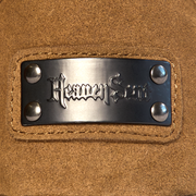 Havoc – Hellbraune Wildlederstiefel für Damen mit Metallnieten – Ansicht 4