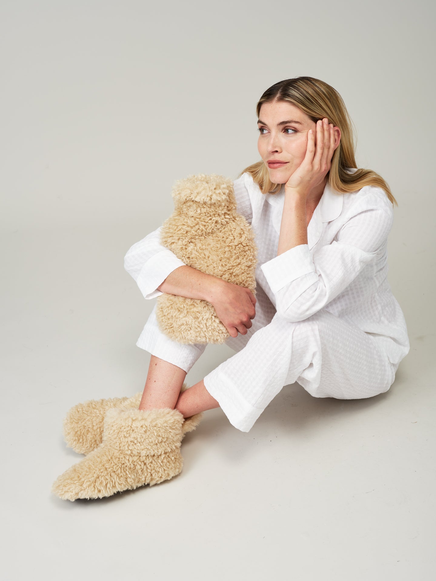 Damen-Stiefel-Hausschuhe Sana aus Kunstfell – Ansicht 6