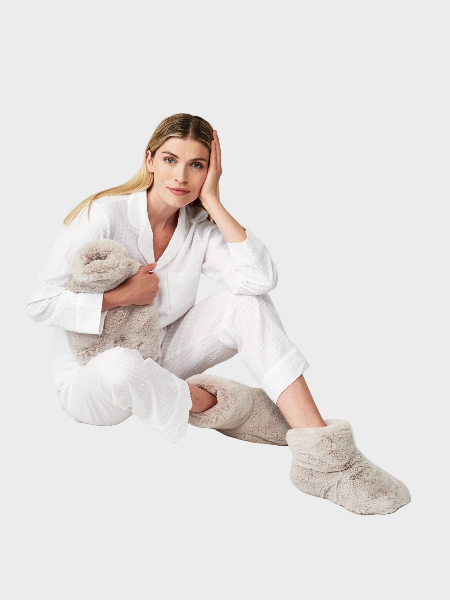 Damen-Stiefel-Hausschuhe Sana aus Kunstfell – Ansicht 11
