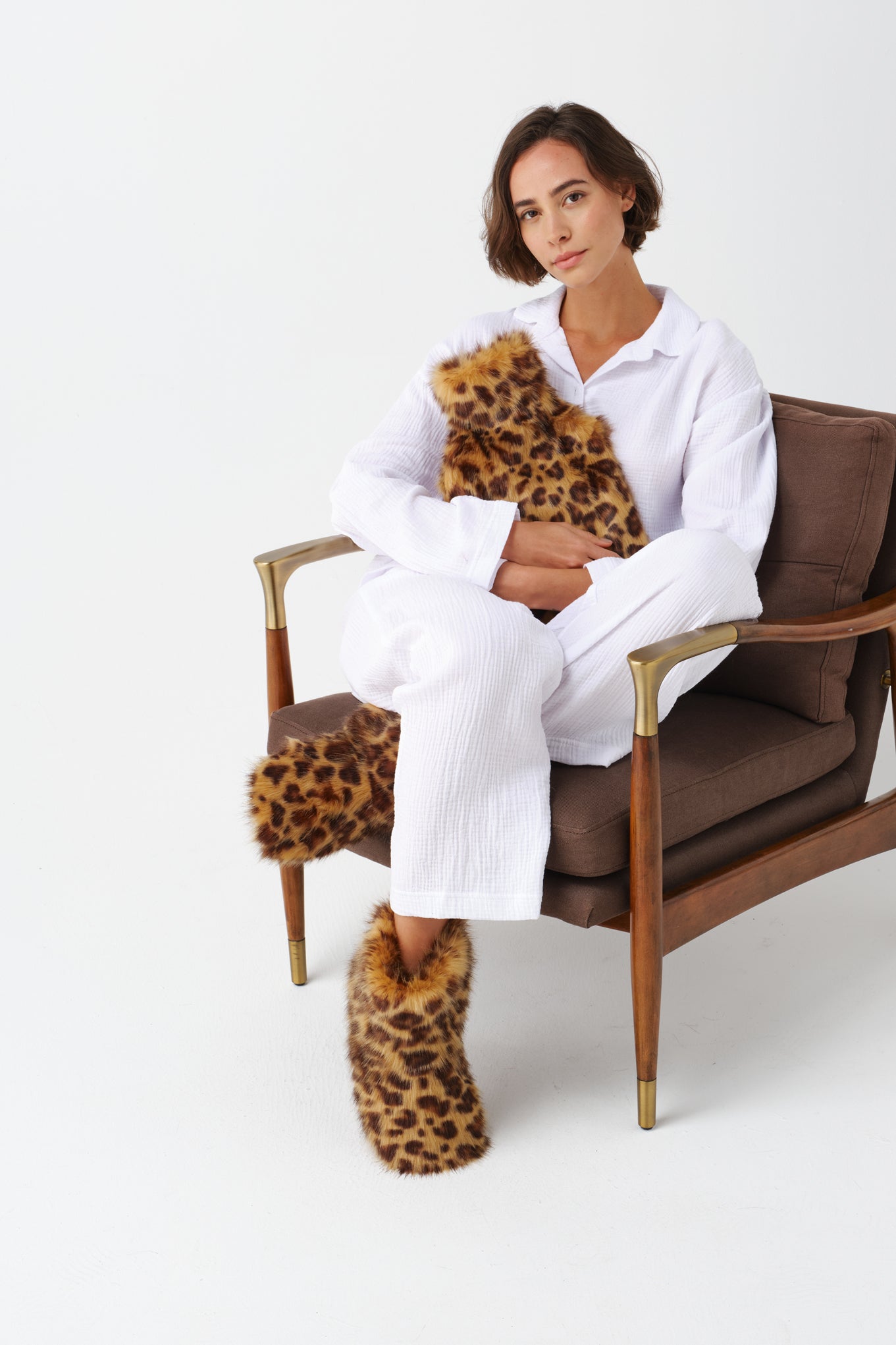 Damen-Stiefel-Hausschuhe Sana aus Kunstfell