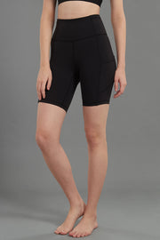 Damen-Radlerhose mit hohem Bund und Taschen