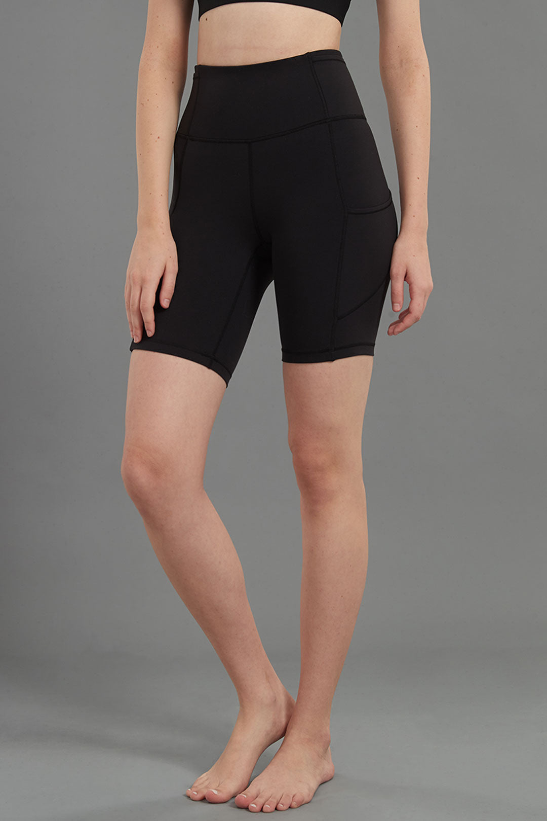 Damen-Radlerhose mit hohem Bund und Taschen