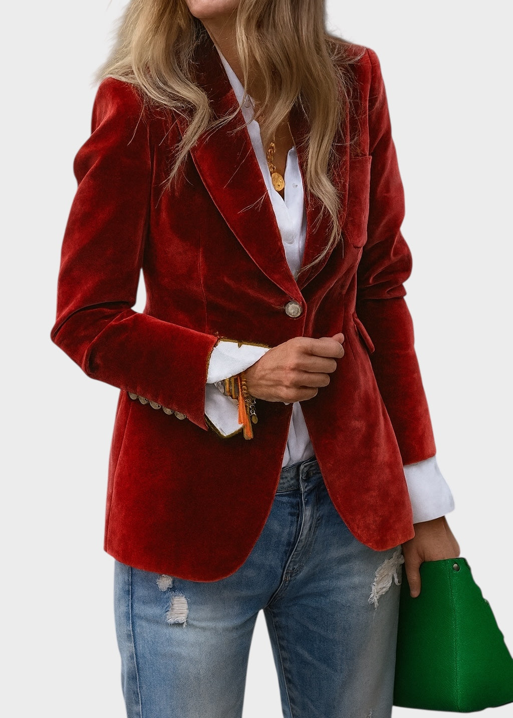 Aria – Eleganter Damenblazer mit goldfarbenen Knöpfen – Ansicht 4