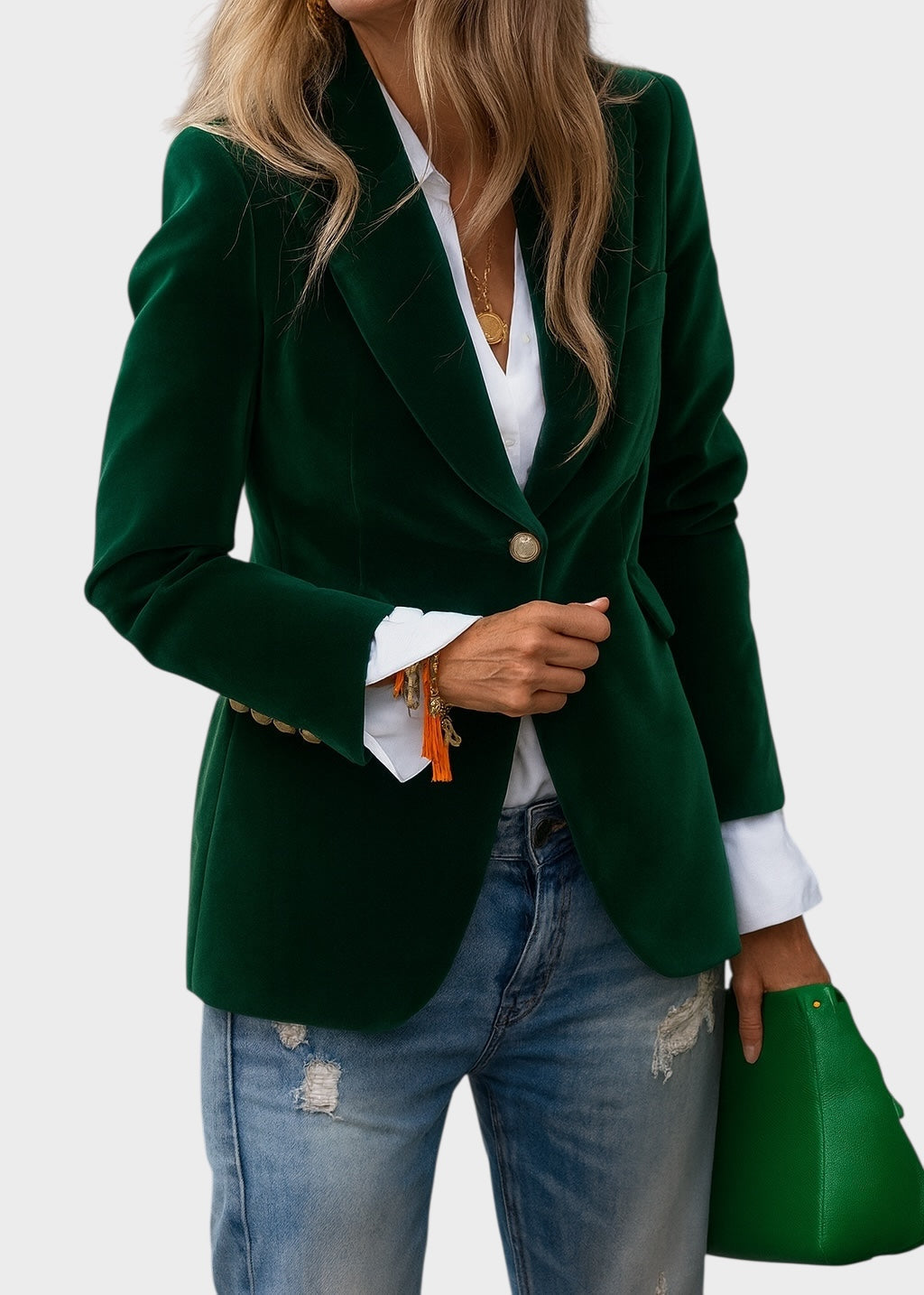 Aria – Eleganter Damenblazer mit goldfarbenen Knöpfen – Ansicht 3