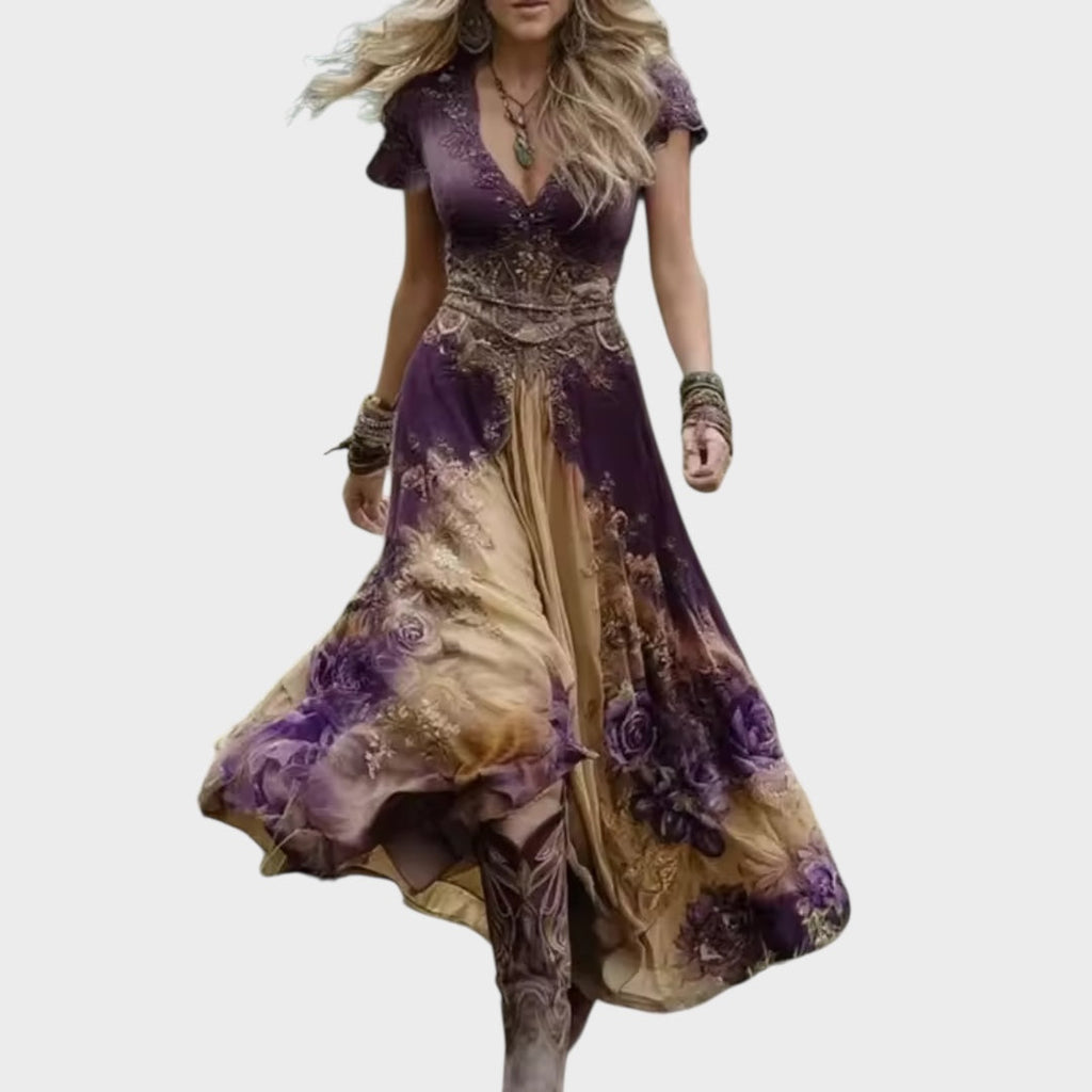 Celestine | Figurbetontes und fließendes Blumenkleid