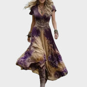 Celestine – Figurbetontes fließendes Blumenkleid für Damen – Ansicht 4