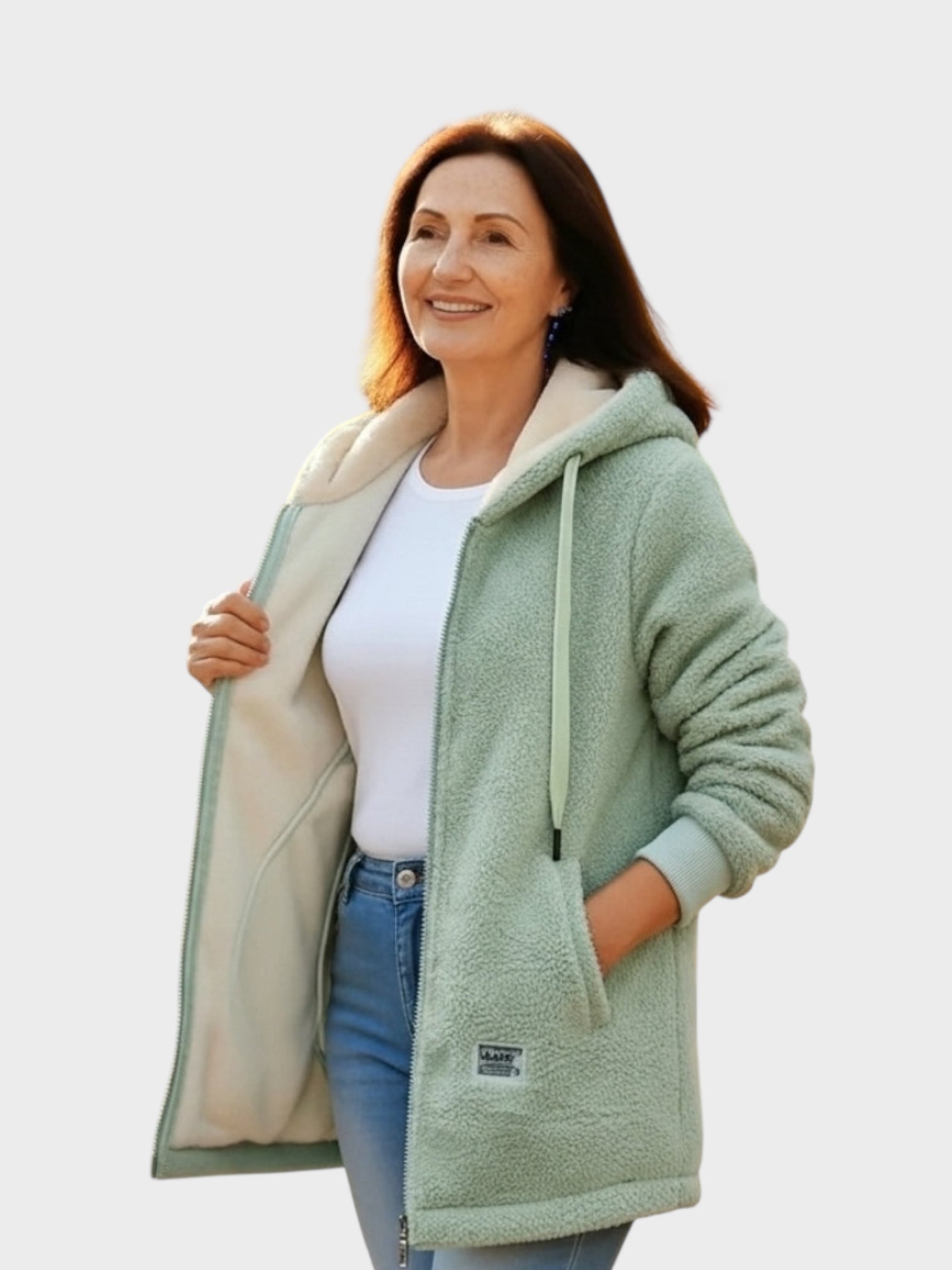 Denise – Fleece-Strickjacke für Damen – Ansicht 3