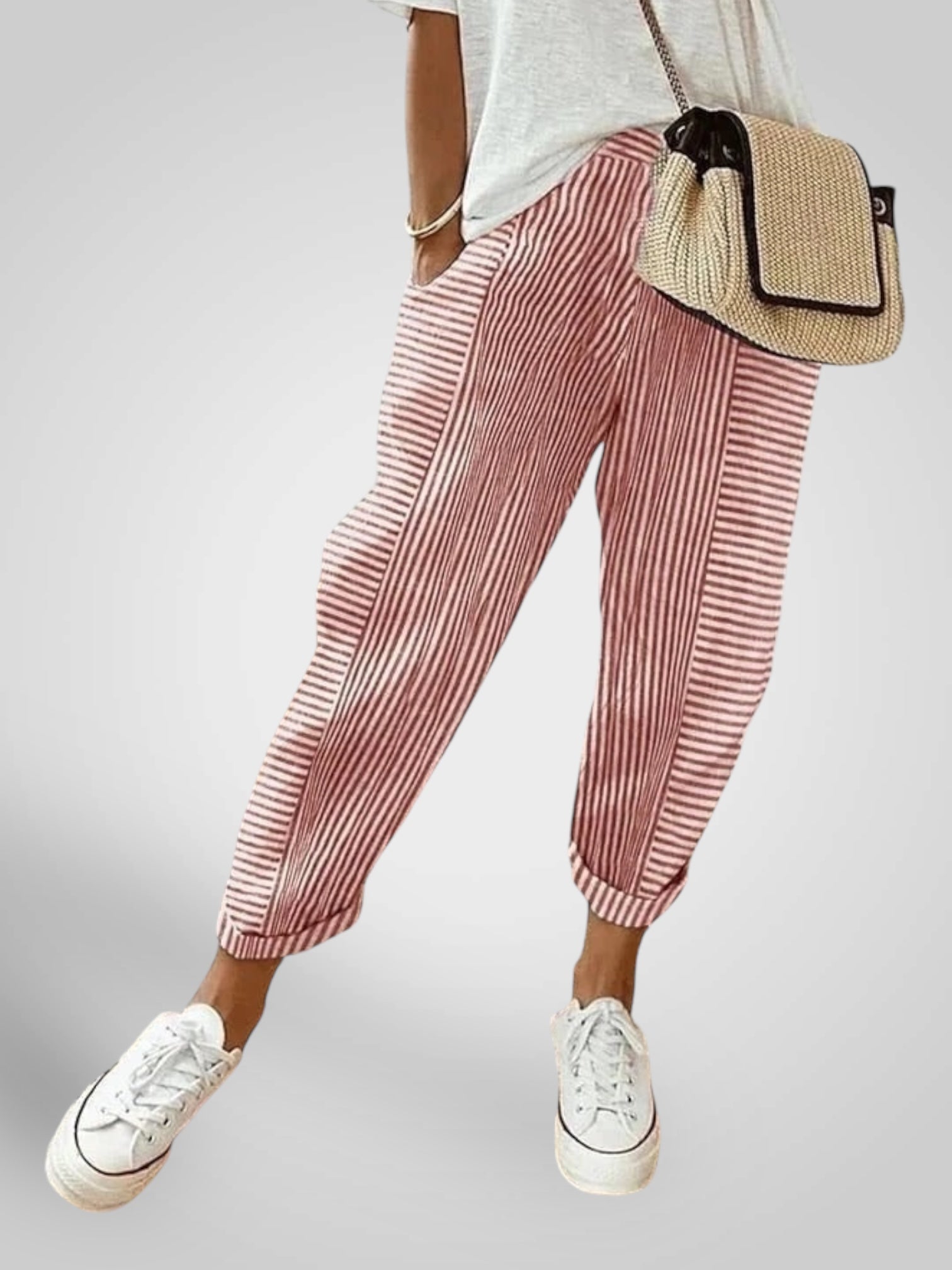 Rory – Bequeme gestreifte Hose für Damen – Ansicht 3